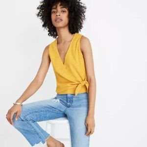 Madewell faux wrap top blouse size medium